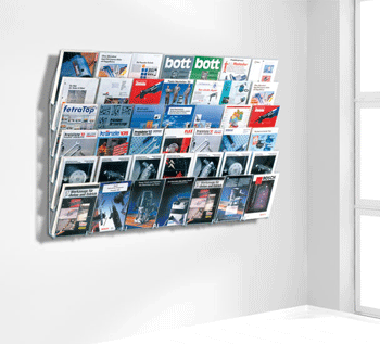 Ga door Antecedent Classificatie Wand brochurehouder Concept 1x6, 6 A4 of magazine vakken boven elkaar, Wand  tijdschriftenhouder, tijdschriftenrek